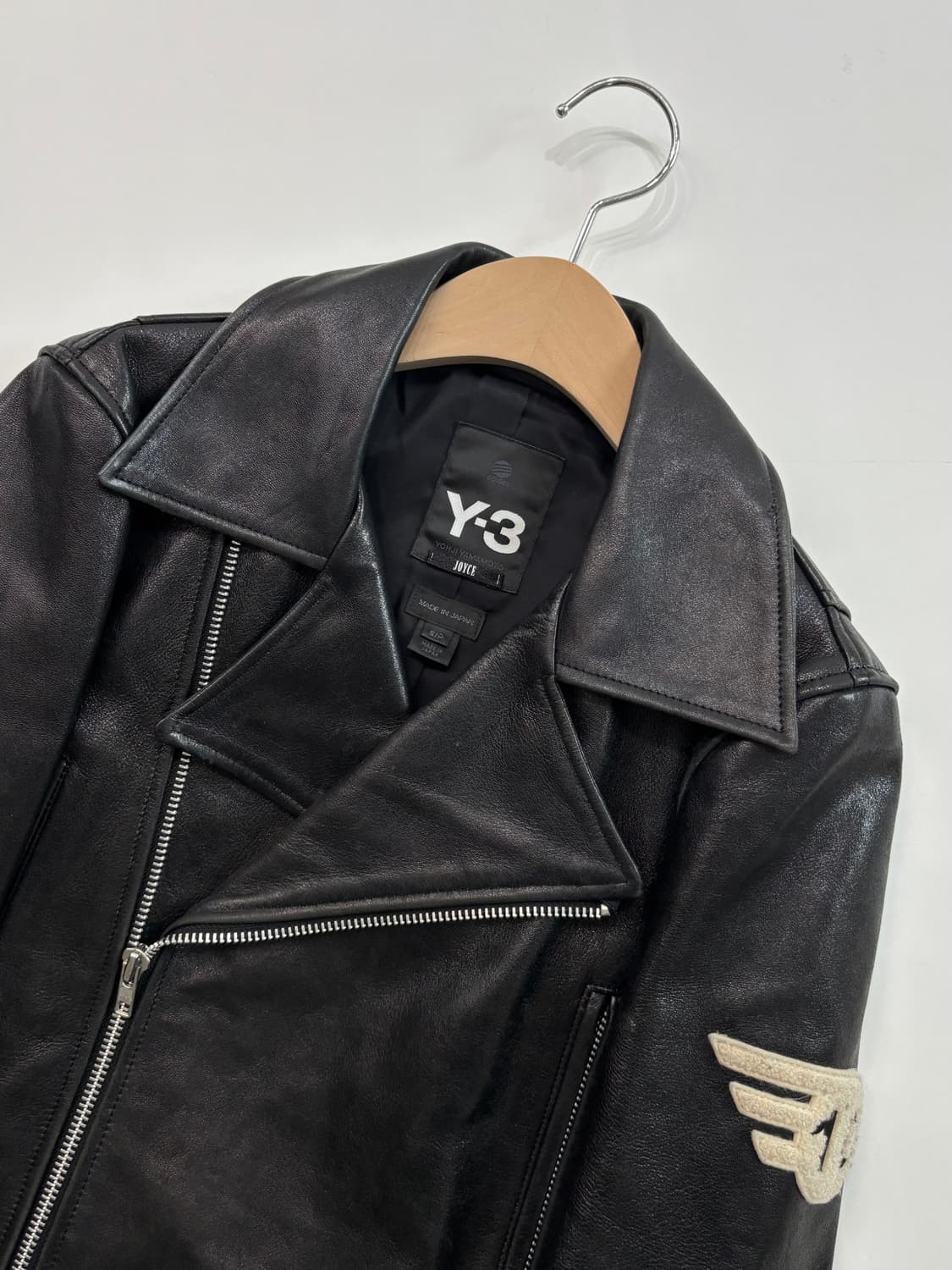 Y-3 16AW 블랙 백로고 패치드 모터사이클 레더 자켓 상품이미지7