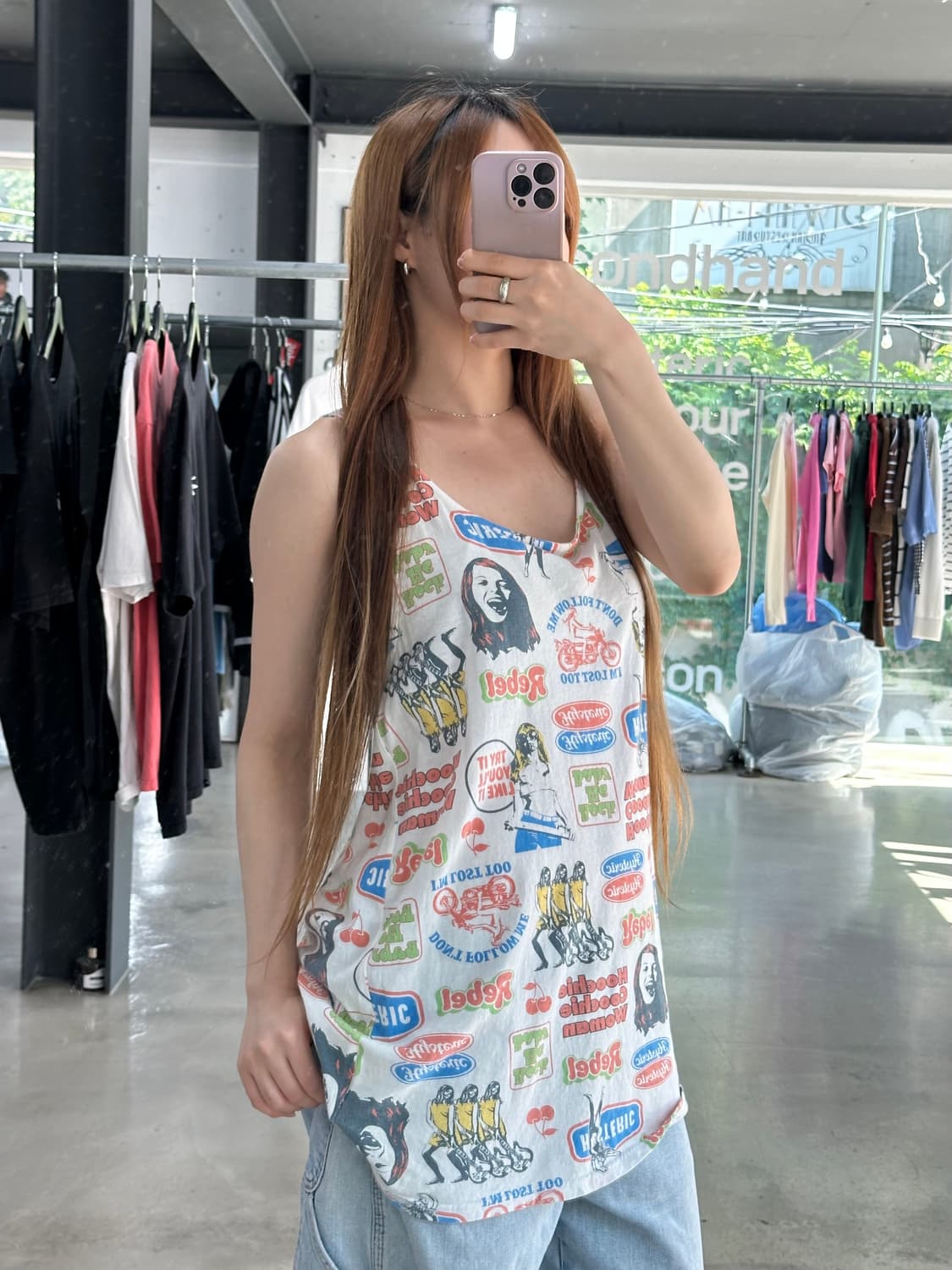 히스테릭글래머 히스걸 그래픽 백타이 슬리브리스 원피스 상품이미지3