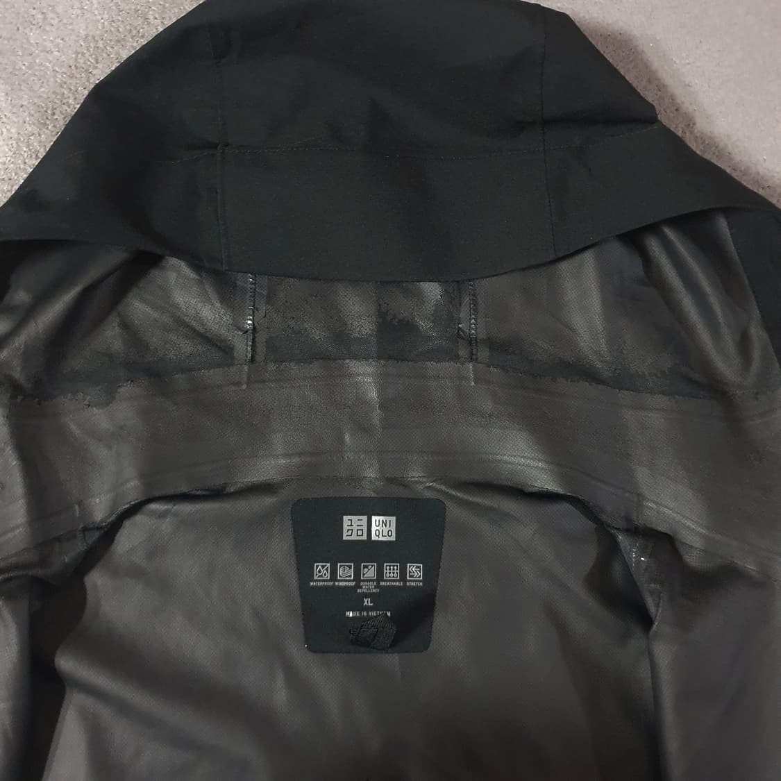 유니클로 블록테크 파카 바람막이 자켓 XL 블랙 상품이미지7