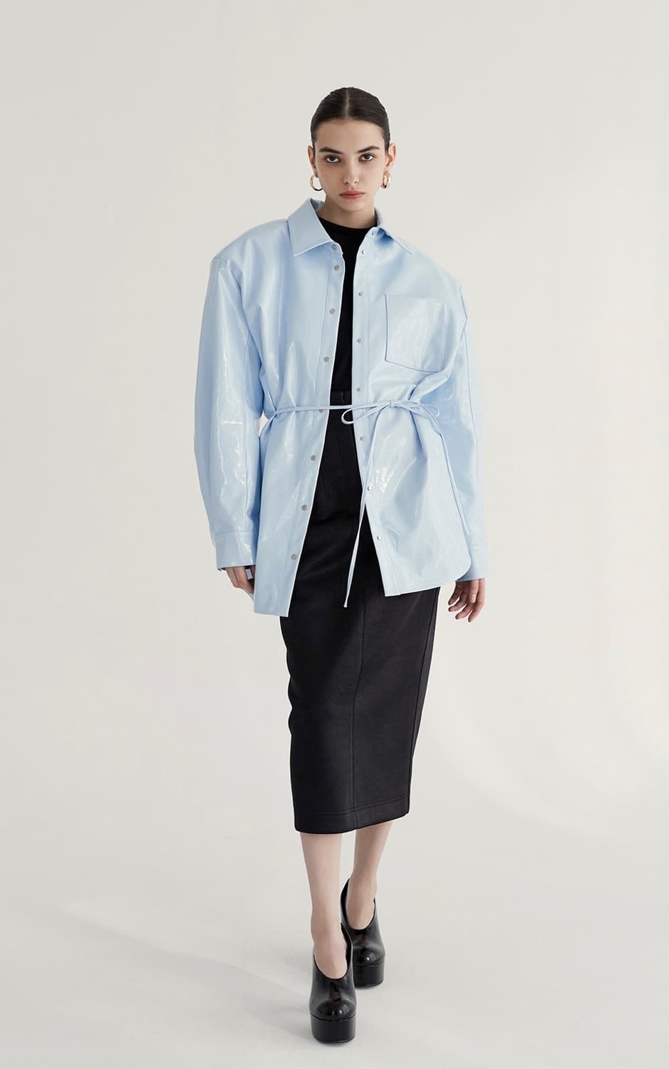 새상품) 드래곤블루스 비건 레더 스트랩 셔츠 자켓 상품이미지9