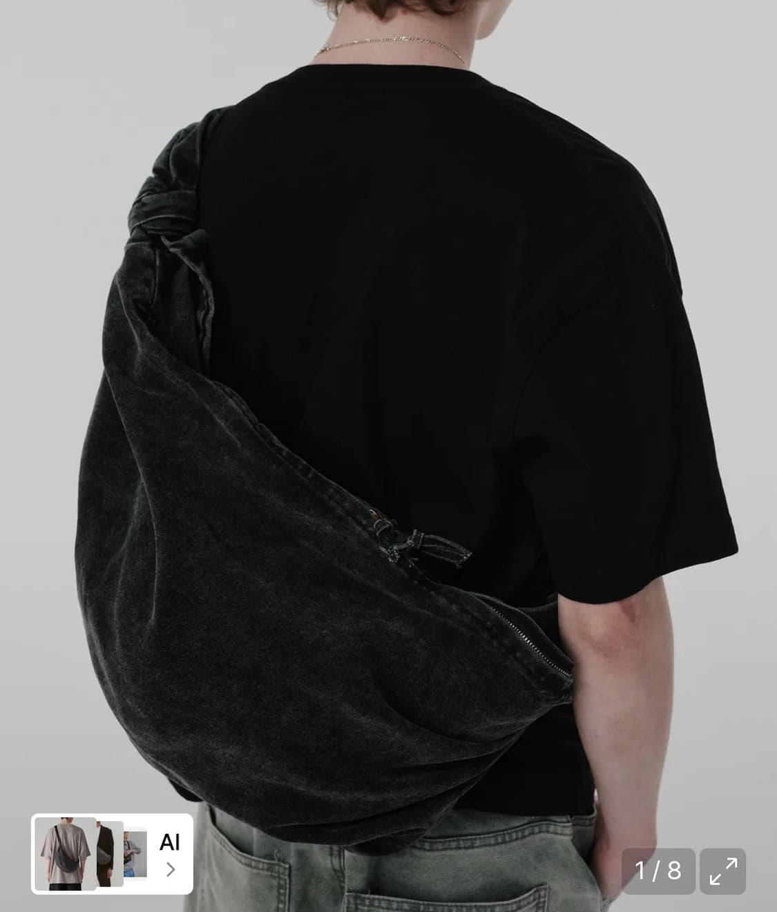 Suade hobo bag 워시드 호보 백 블랙 가방 상품이미지1