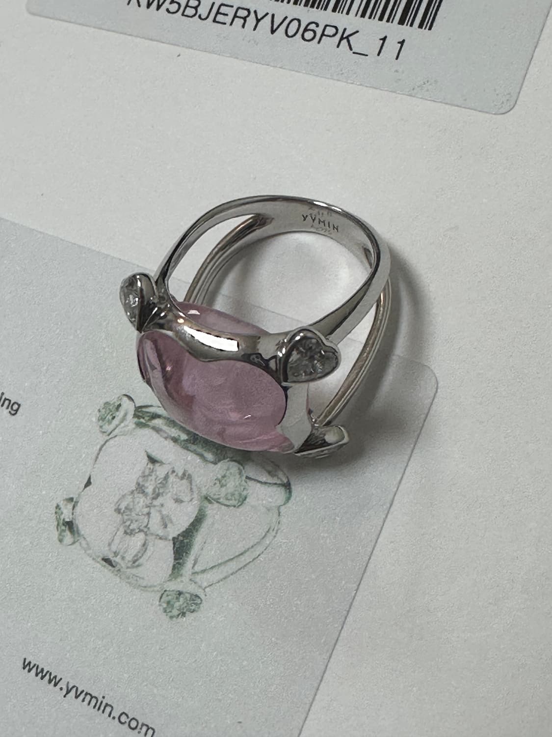 새상품 위민 크리스탈 베어 포 클로 링 핑크 11사이즈 상품이미지5