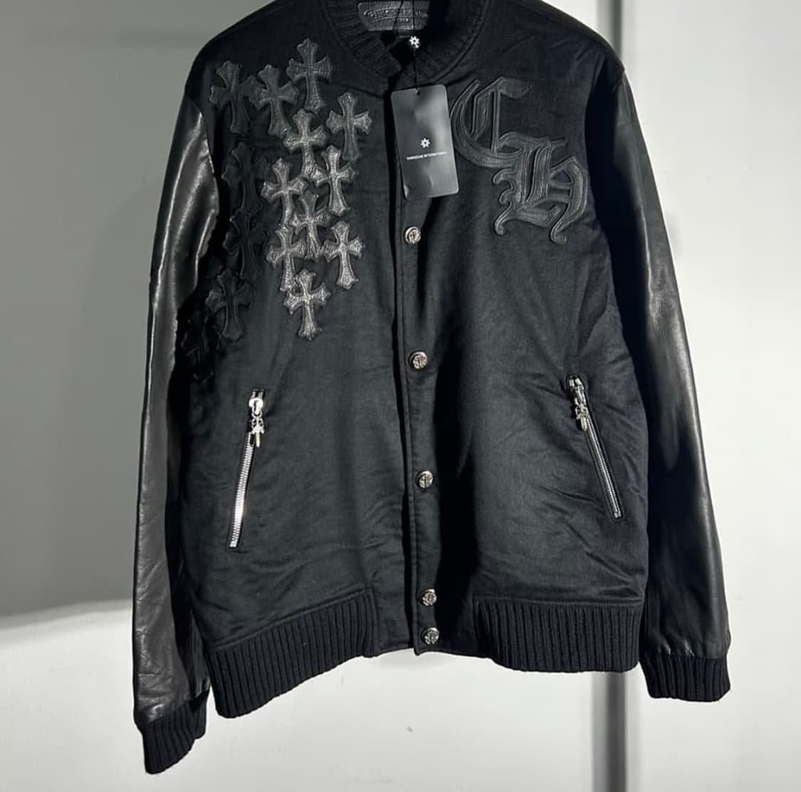 크롬하츠 레터맨 레더패치 바시티 자켓 상품이미지1