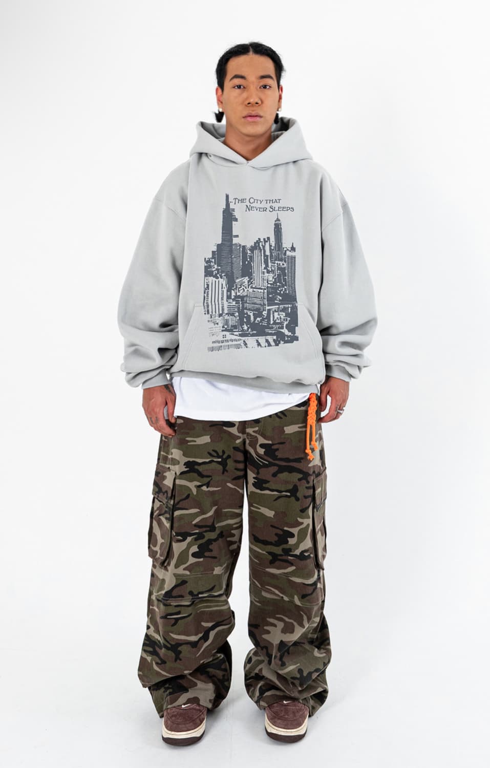 히든비하인드 절개 카모 팬츠 카모 바지 L 상품이미지5