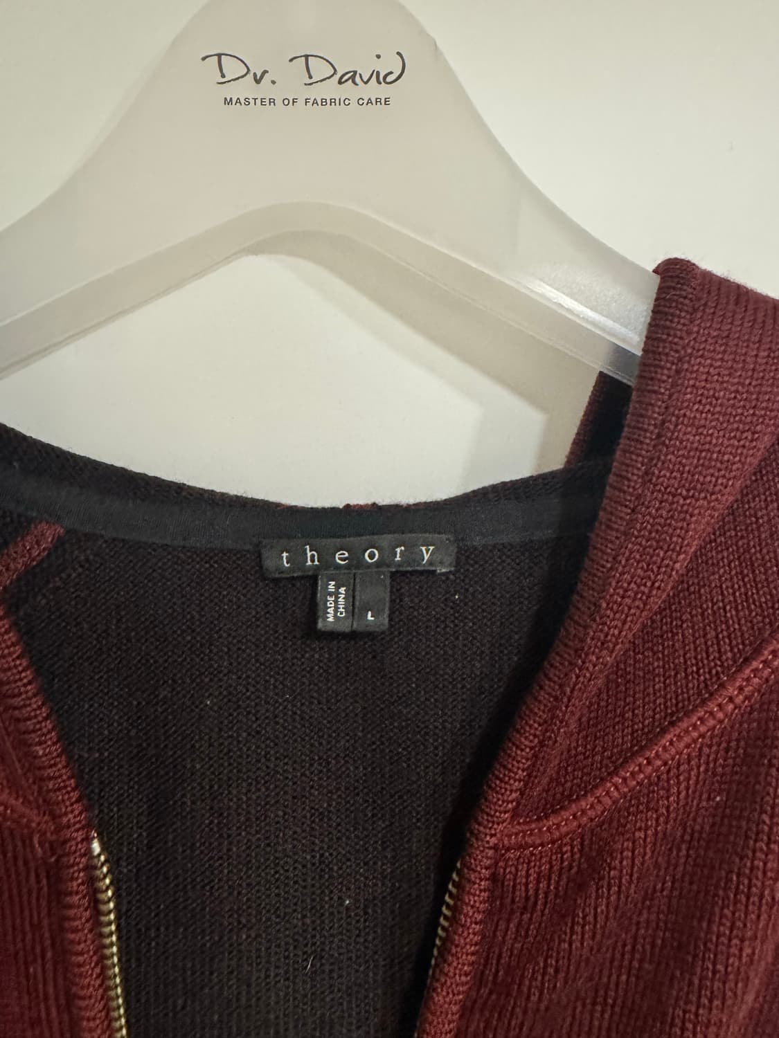 띠어리 버건디 집업 후드 가디건 L 상품이미지3