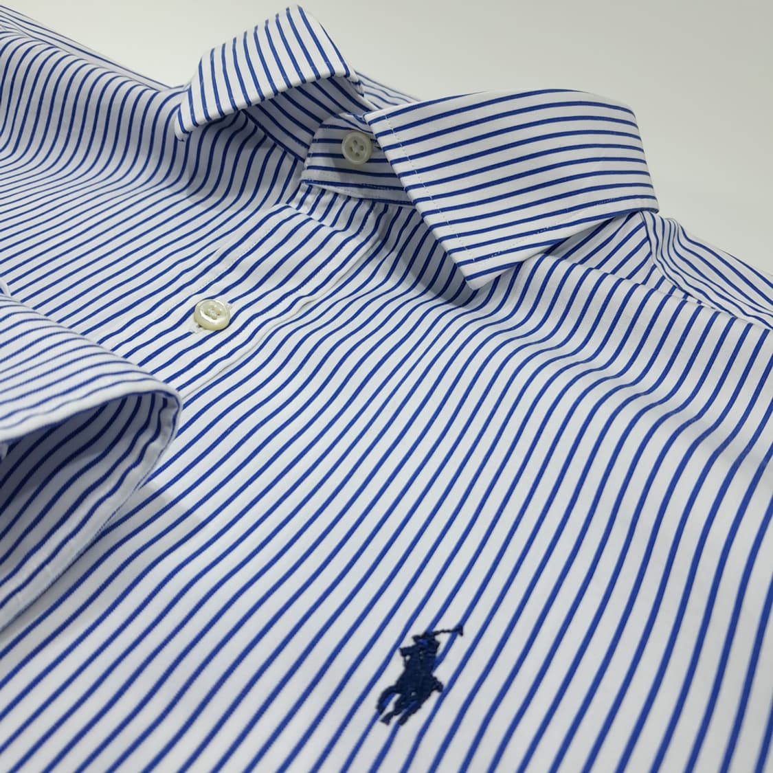 CK072 2XL 폴로 마린 핀스트라이프 스프레드칼라 셔츠 남방 상품이미지4