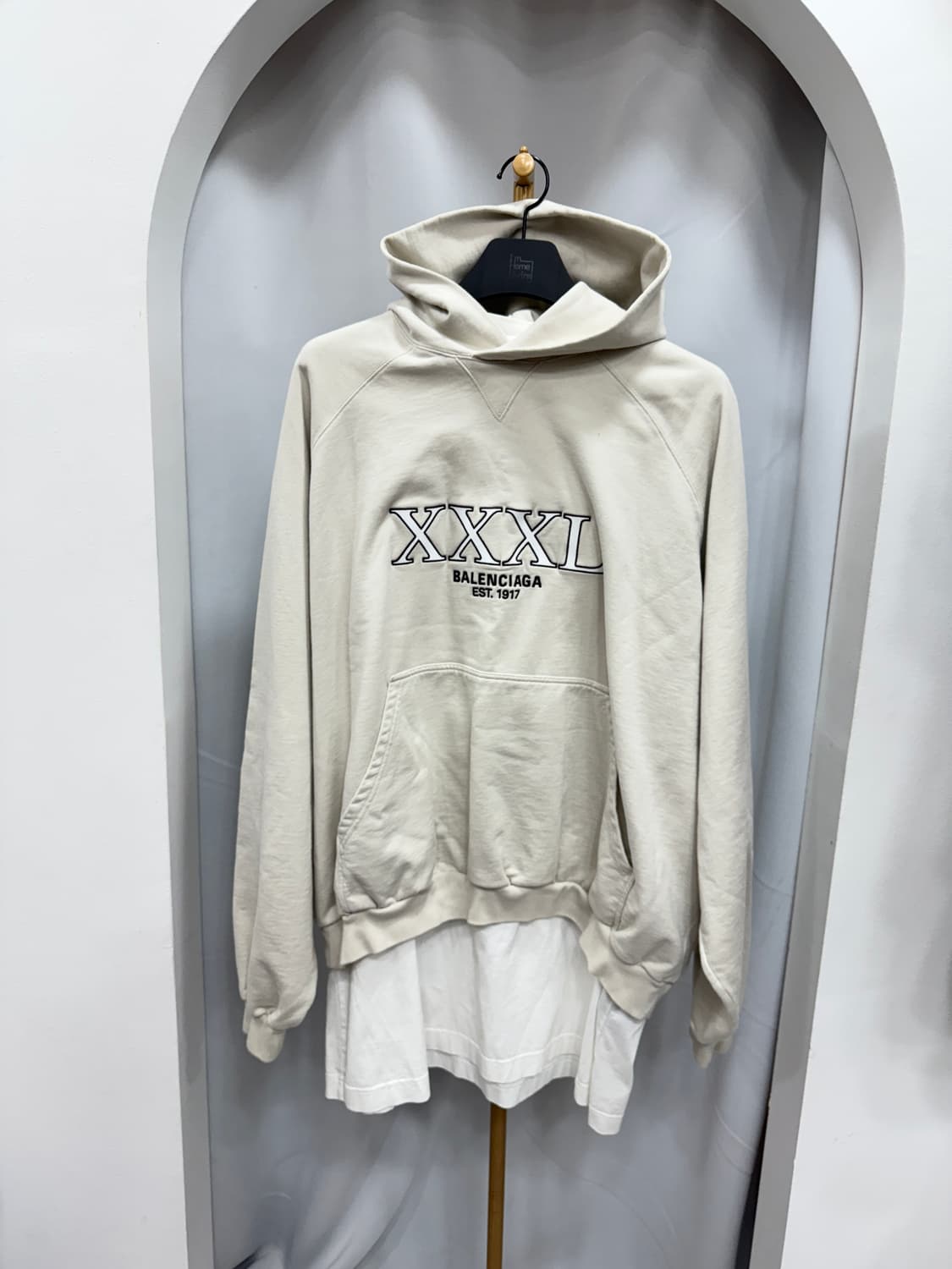 발렌시아가 XXXL 런웨이 레이어드 후드티 2사이즈  상품이미지1