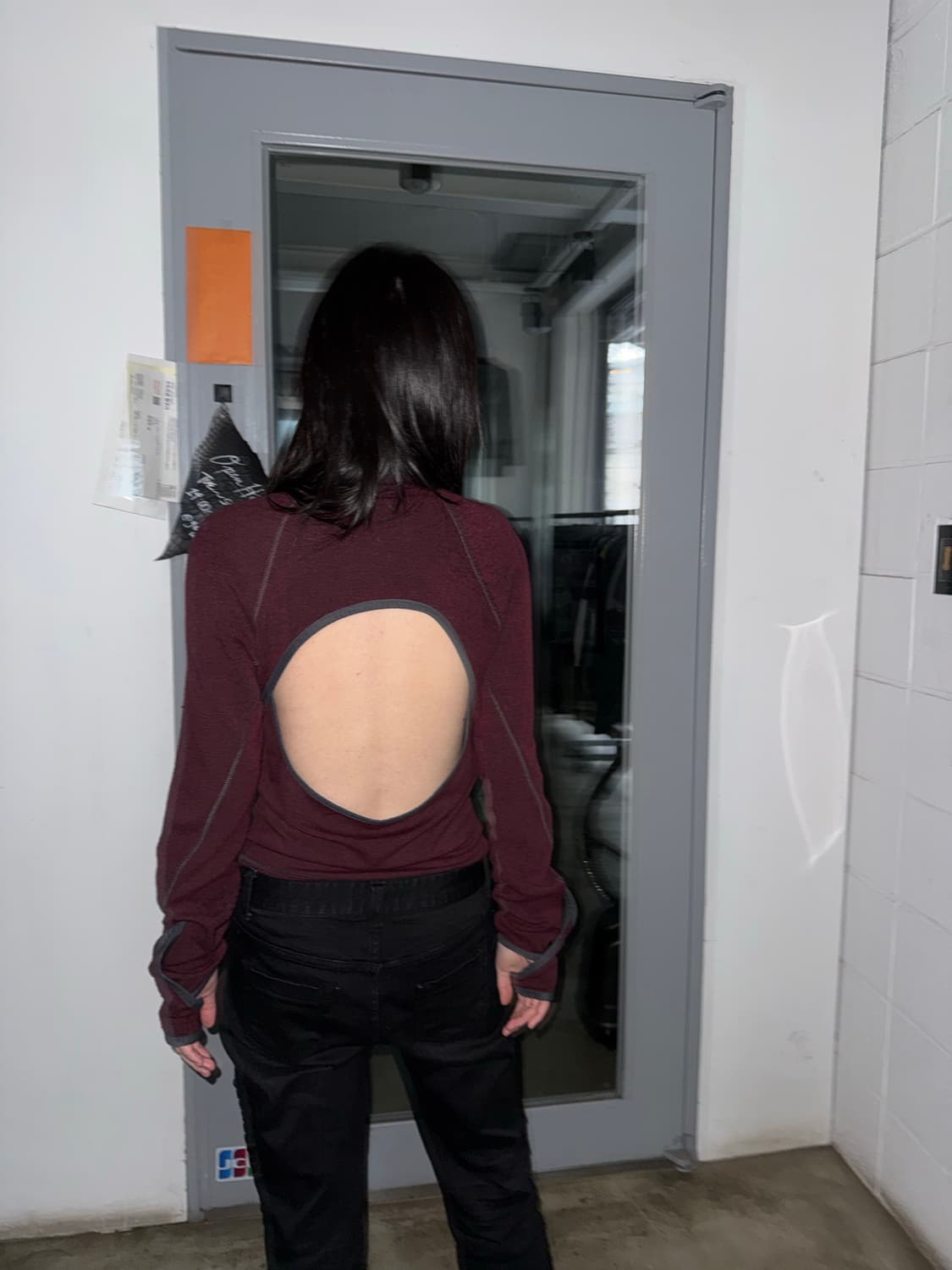 혜인서 백 오픈 슬래쉬드 집업 탑 상품이미지6