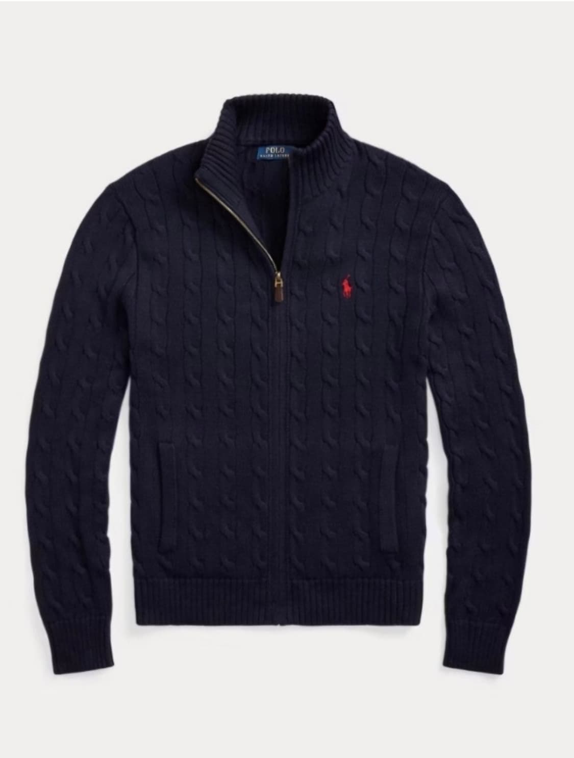 폴로 꽈배기 니트 풀집업 M , 100 (새상품) 상품이미지3