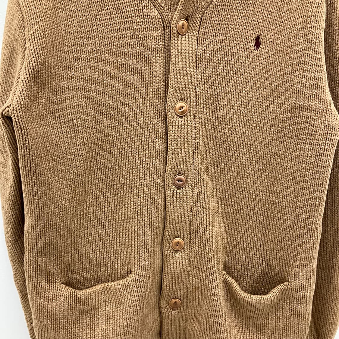 폴로 랄프로렌 브라운 램스울 숄카라 가디건 90 상품이미지5