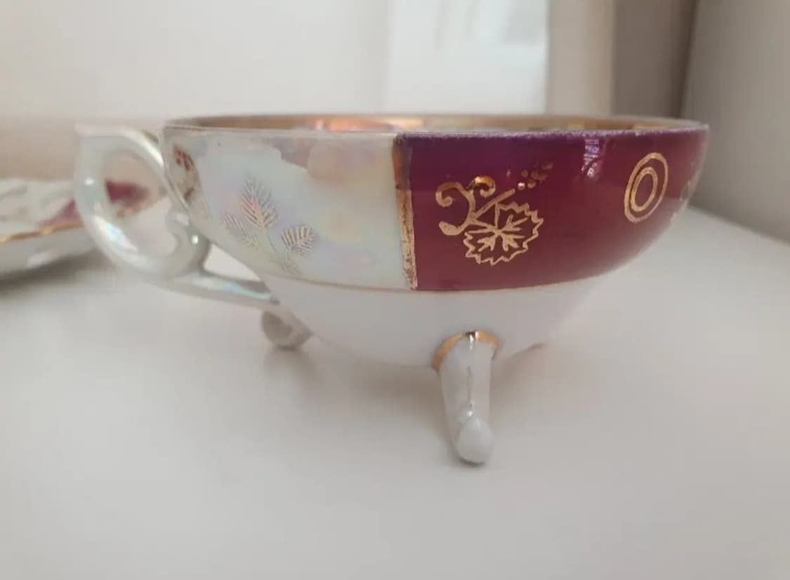 골든애프리콧  빈티지 삼발이 찻잔세트 상품이미지4