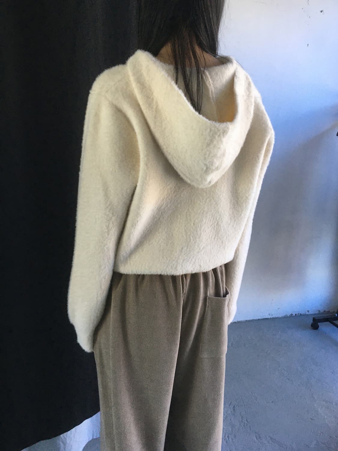 미엔느 mienne 하디 헤어리 후드 니트집업 상품이미지6