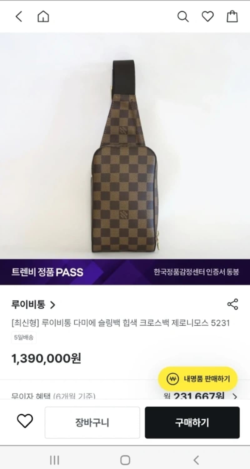 루이비통 제로니모스 다미에 힙색 상품이미지1