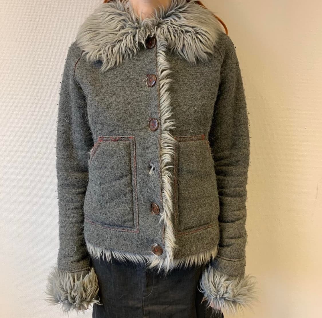 Xuly bët 슐리벳 1995 런웨이 컬렉션 그레이 퍼코트 상품이미지1