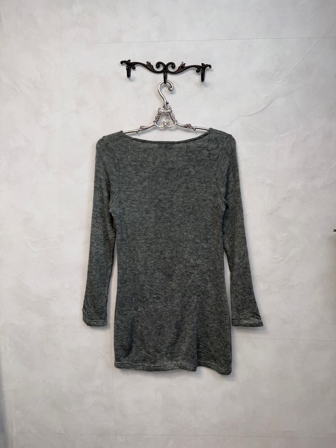 Gray lettering knit mini ops 상품이미지5