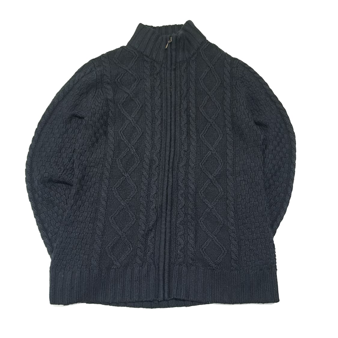 CL129 L 엘엘빈 90s 피셔맨 케이블 패턴 하이넥 풀 집업 니트 상품이미지1