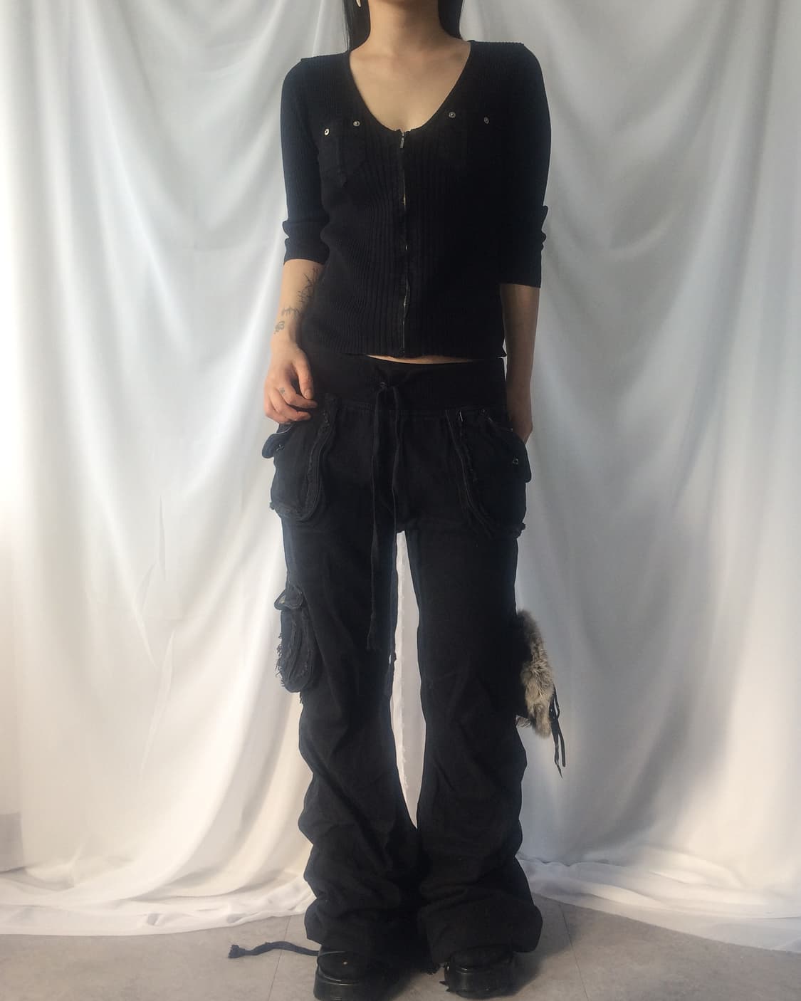 Pocket point ribbed zip up 상품이미지4