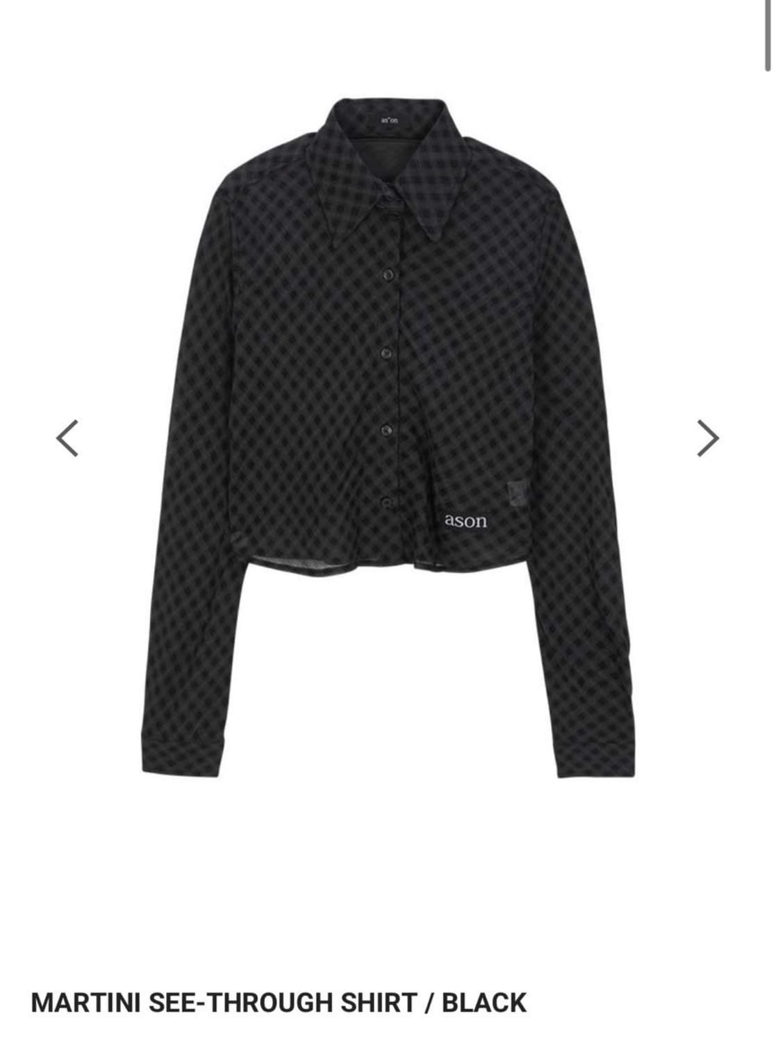 애즈온 MARTINI SEE-THROUGH SHIRT BLACK 상품이미지1