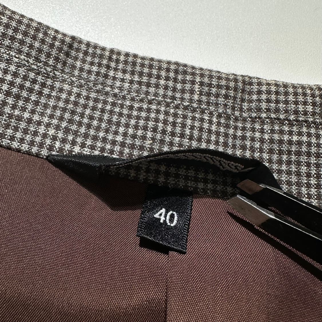 바라쿠타 린넨 코튼 하운드투스 체크 싱글 2B 블레이저 자켓 상품이미지5