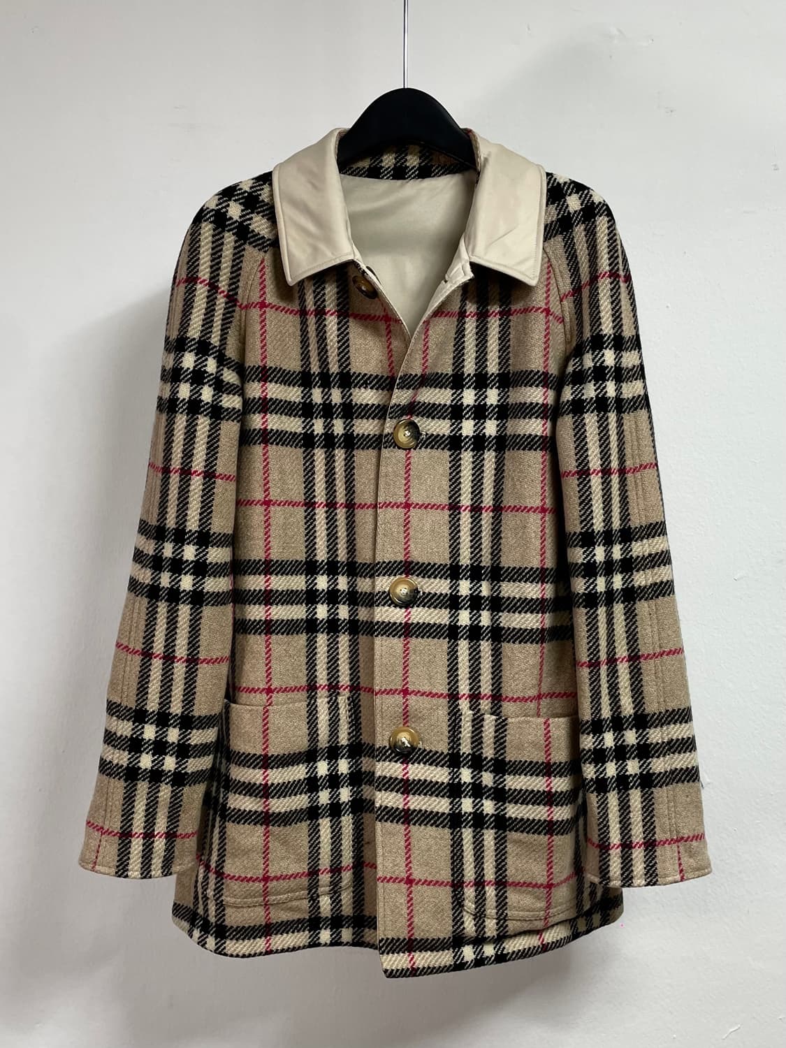 버버리 리버시블 노바체크 하프코트 (on.38)   상품이미지1