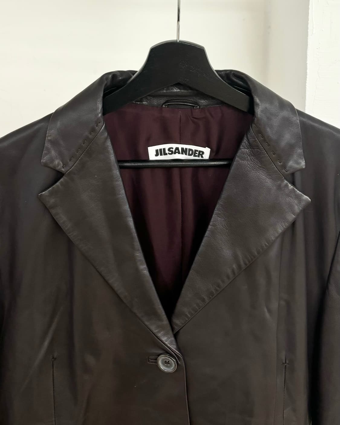 질샌더 브라운 레더 자켓 상품이미지2