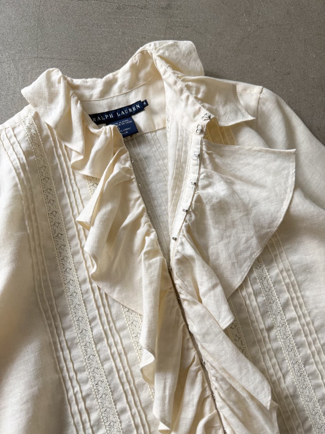 Ralph Lauren 100% Linen Ruffle Blouse 상품이미지5