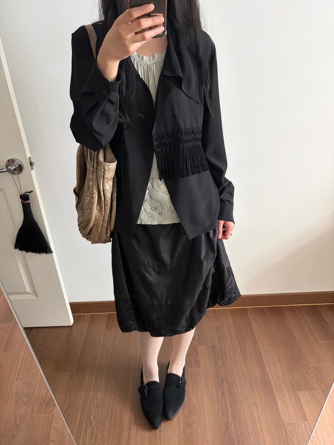 fringe double breasted blouse 상품이미지3