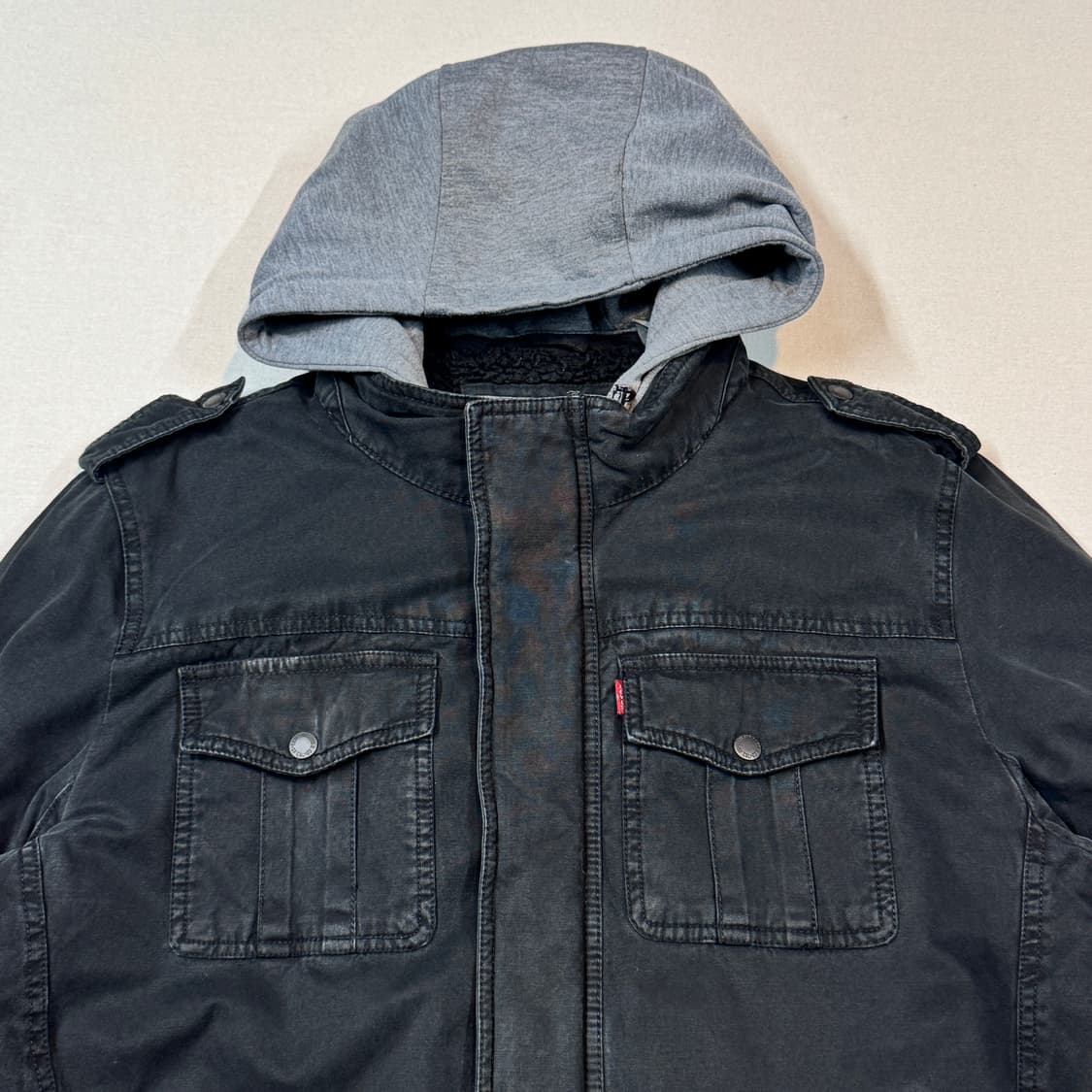 L) 리바이스 데저트 후드 레이어드 자켓 블랙 상품이미지3
