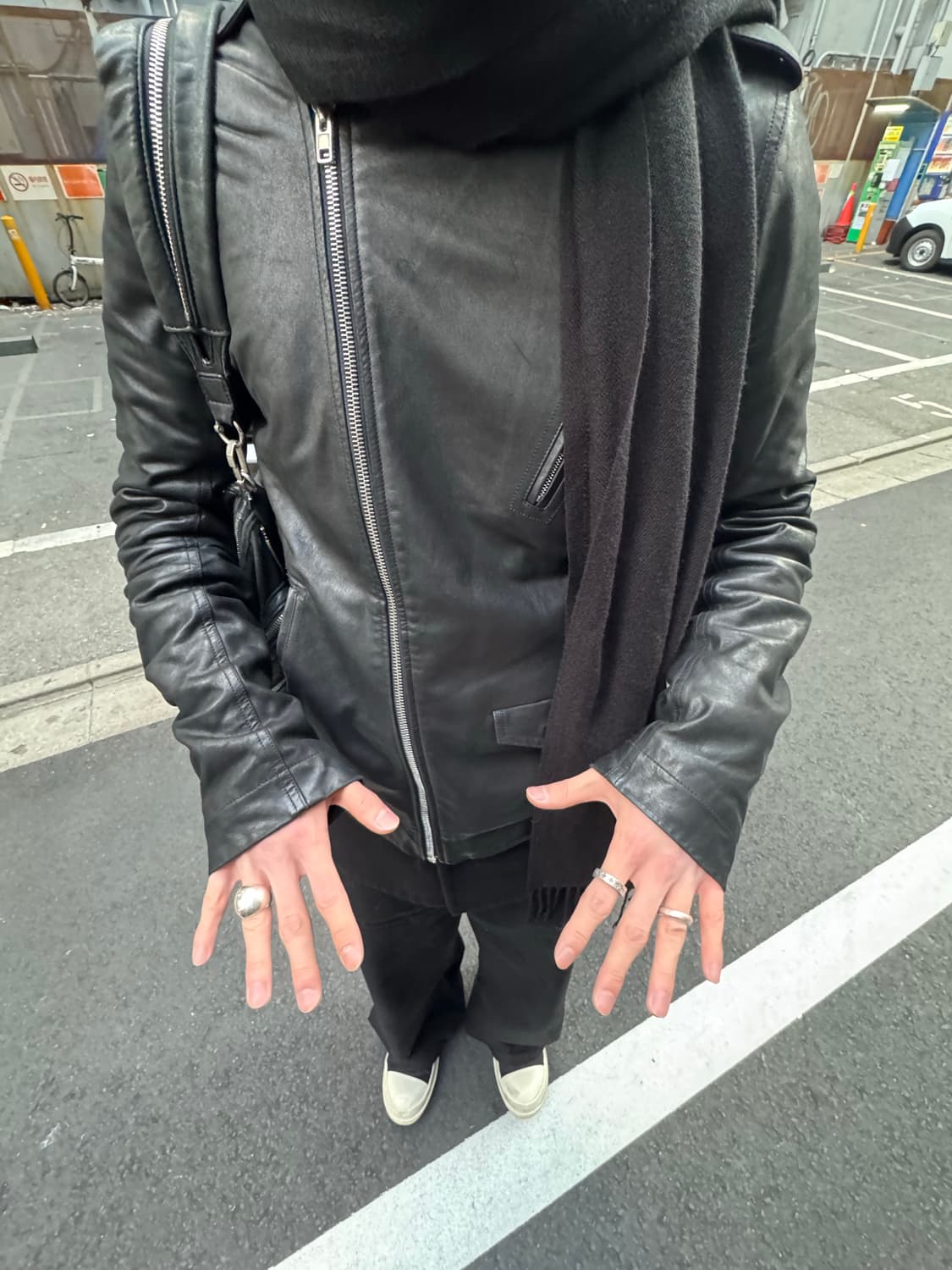 (급처) 14fw 릭 오웬스 stoogie 캐시미어 도킹 카프 레더 자켓 상품이미지9