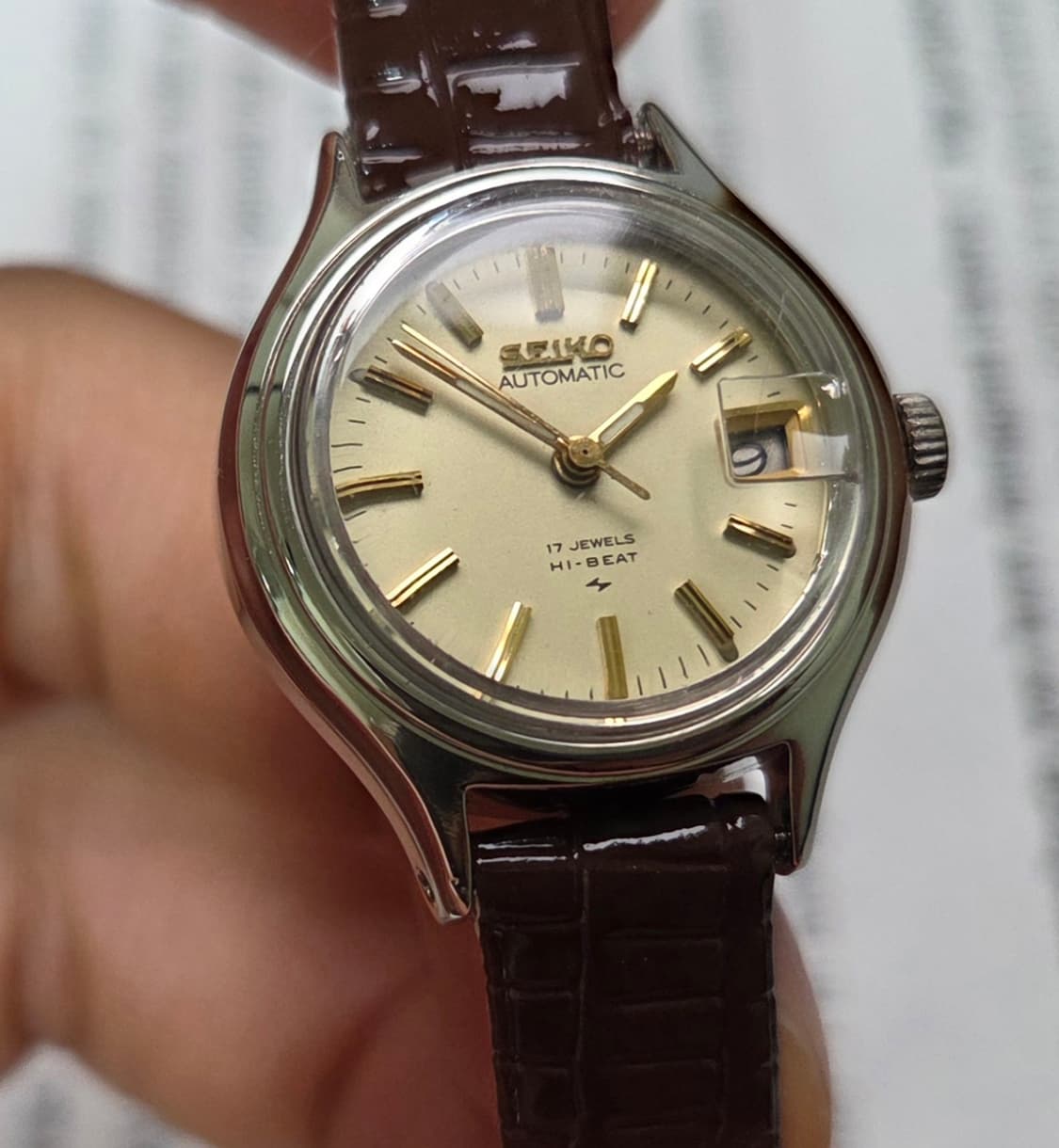 레어] 빈티지 세이코 고진동 하이비트 샴골판 여성용 오토매틱  상품이미지6