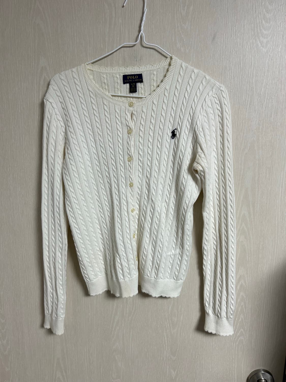 폴로 랄프로렌 여성 꽈배기 가디건 XL팜 상품이미지1