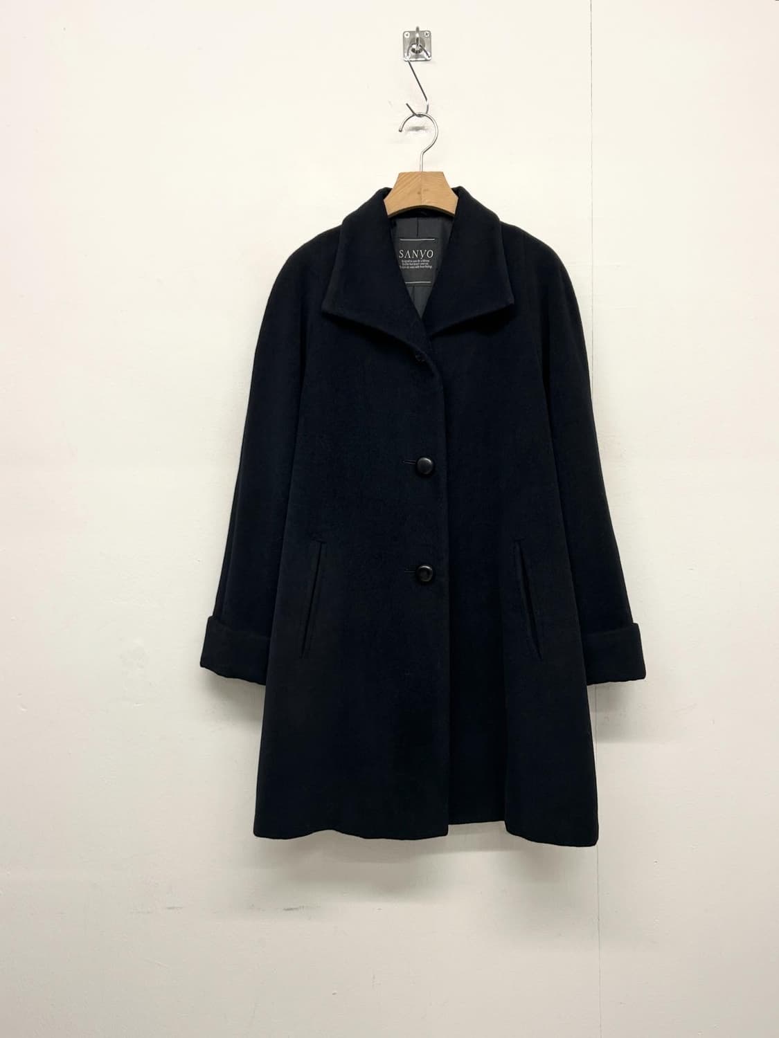 JPN 산요 블랙 울 코트 상품이미지1