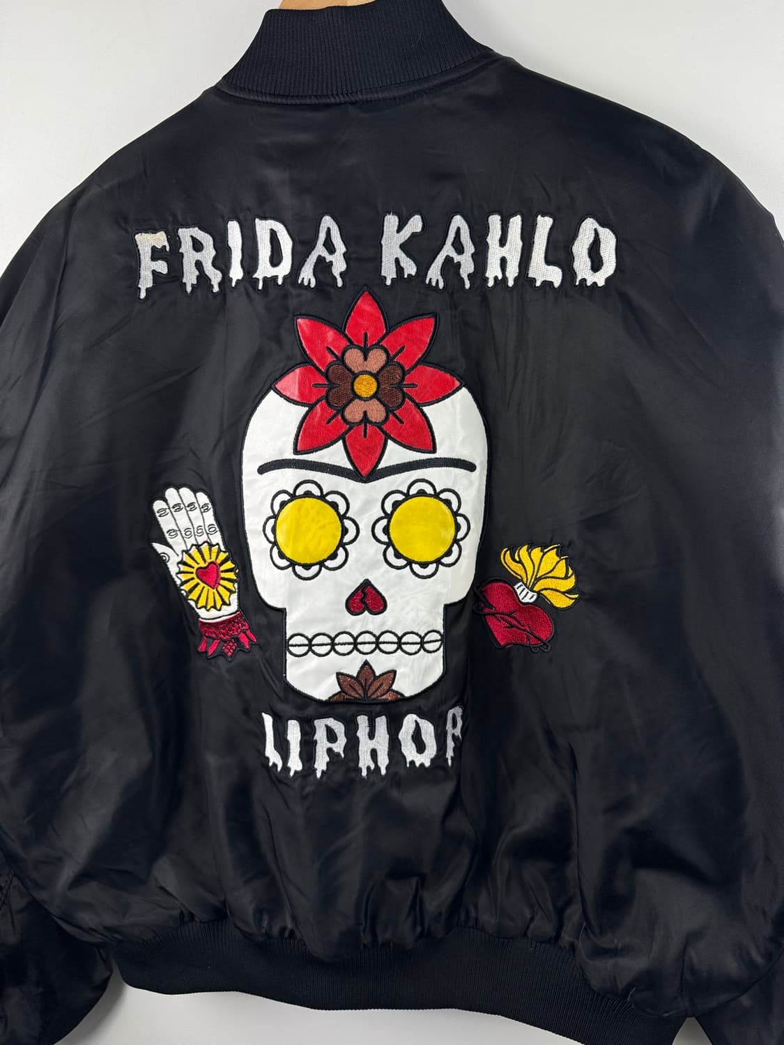 Frida Kahlo X LIPHOP 블랙 봄버 자켓1723 상품이미지4