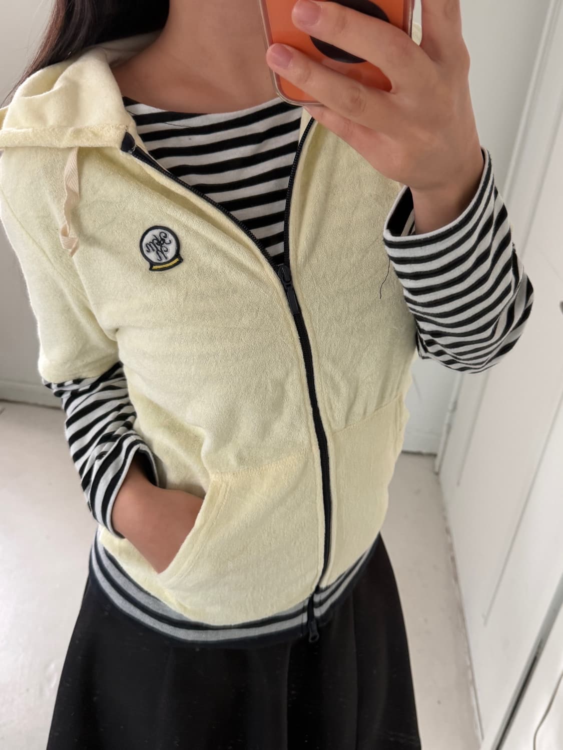 일본빈티지 모리 반팔후드 레이어드 세트 상품이미지2