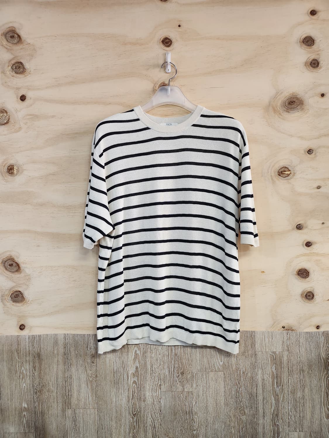 214)  탑텐 남성 스트라이프 반팔 니트 상품이미지1