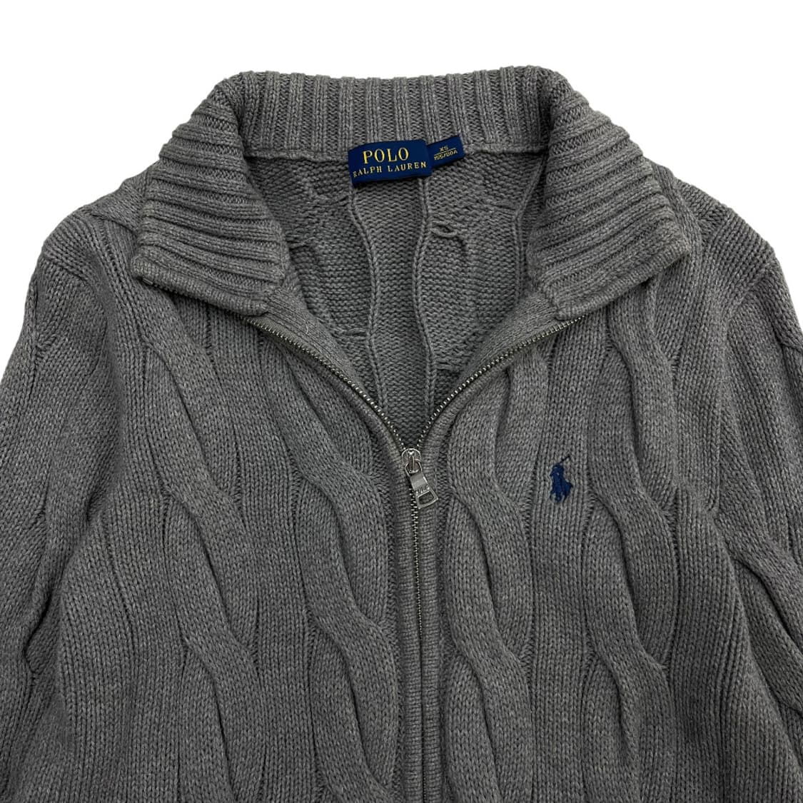 폴로 랄프로렌 네이비포니 그레이 꽈배기 니트집업 XS 상품이미지3