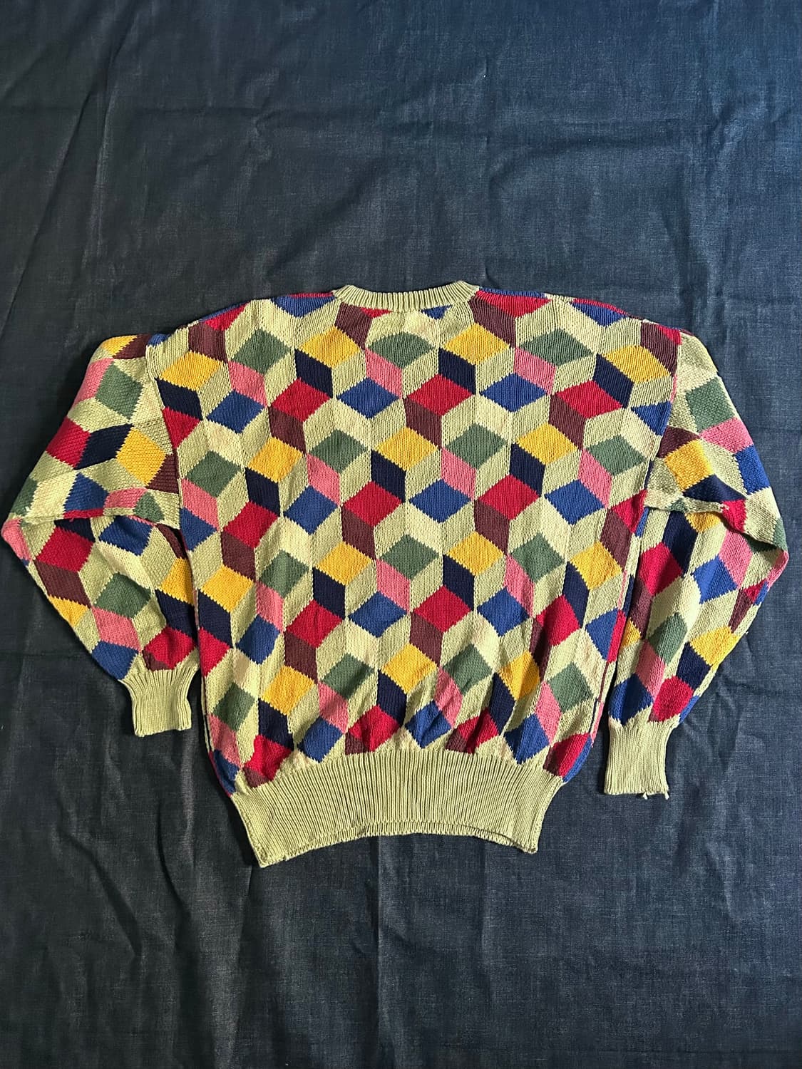 8~90s 빈티지 3D 큐브 패턴 니트 상품이미지9