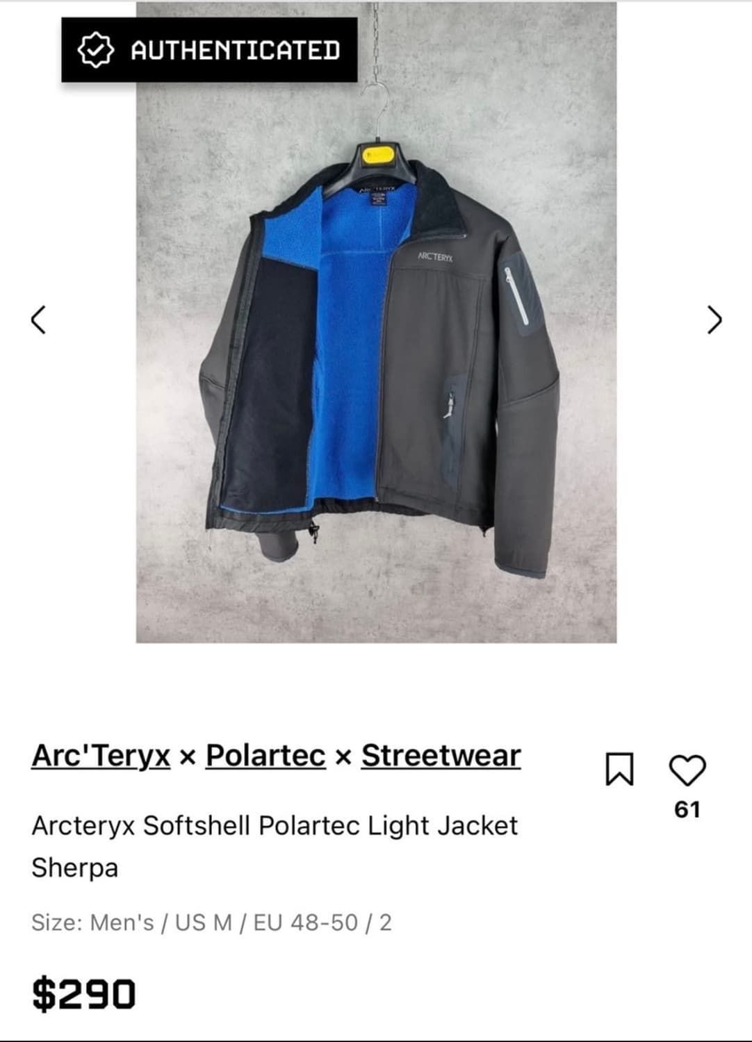 M) 아크테릭스 Venta mx 폴라텍 자켓 상품이미지3