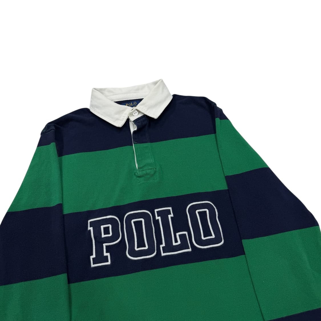 폴로 랄프로렌 빅로고 스트라이프 폴로 PK 럭비 카라티 그린 M 상품이미지2