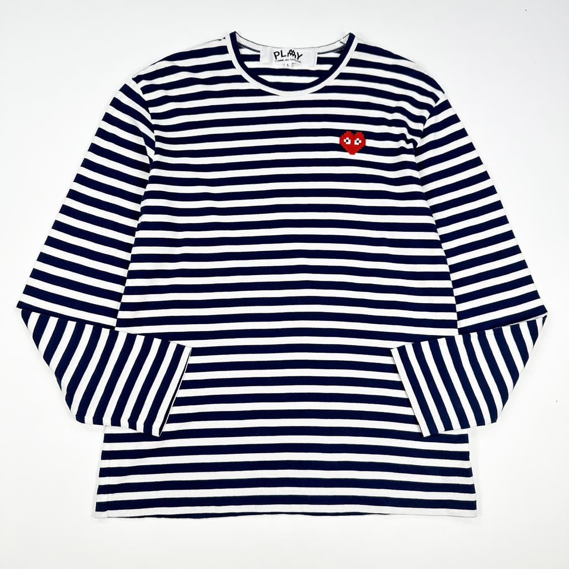 꼼데가르송 x 인베이더 픽셀 와펜 스트라이프 롱슬리브 L 상품이미지1