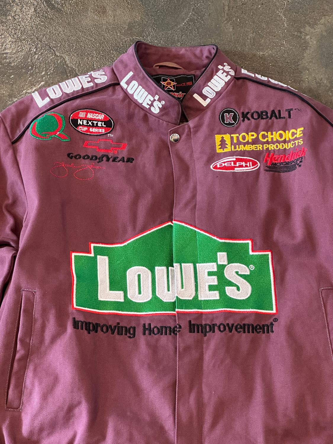 빈티지 로웨스 Lowe's 레이싱 자켓 버건디 L 상품이미지3