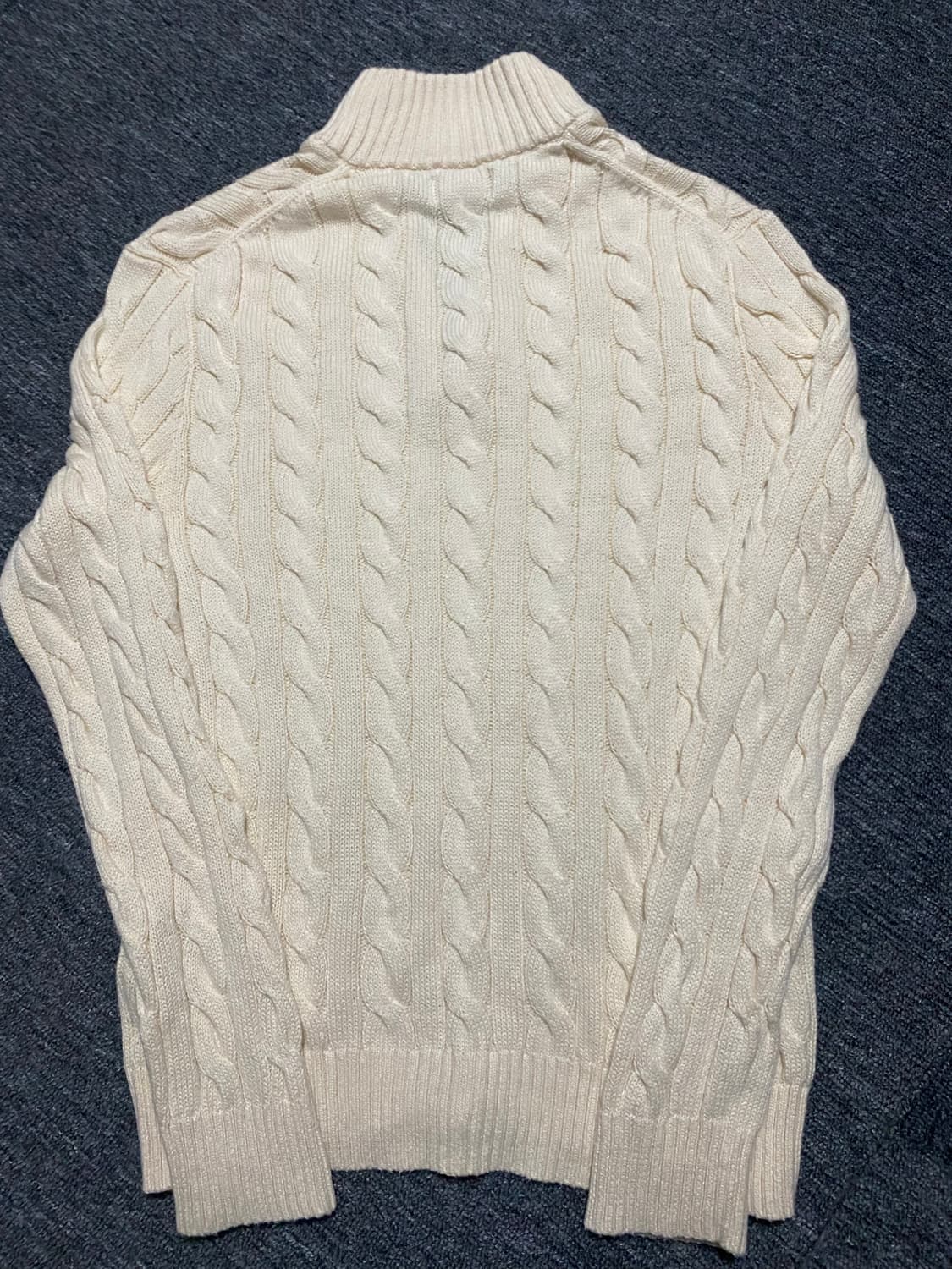 정가279,000원 최신형QR택 폴로 케이블  하프 집업  니트 RRL 상품이미지9