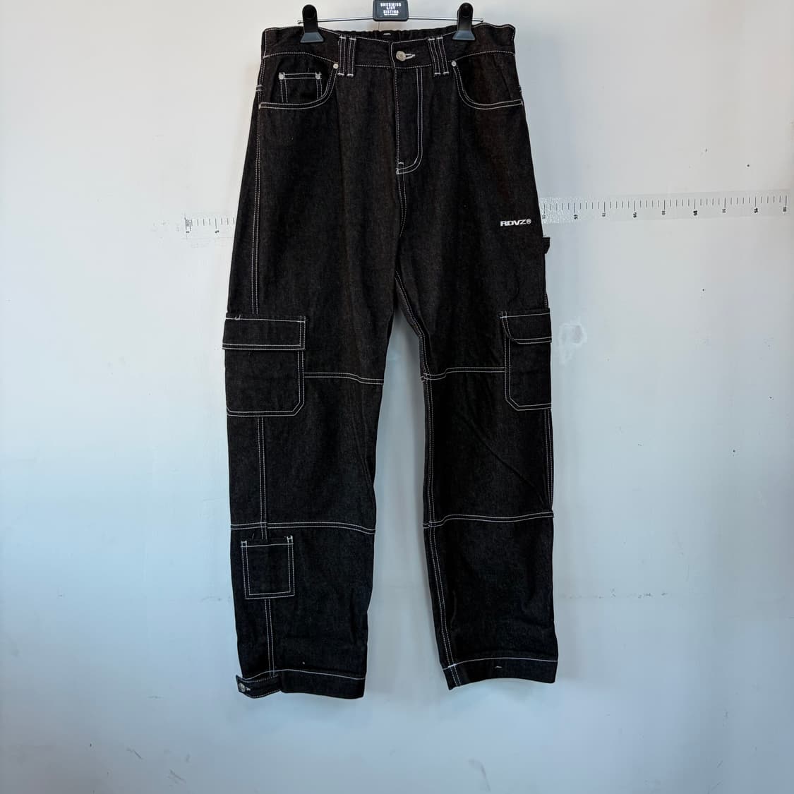 RDVZ 카고 데님 팬츠 블랙 상품이미지1