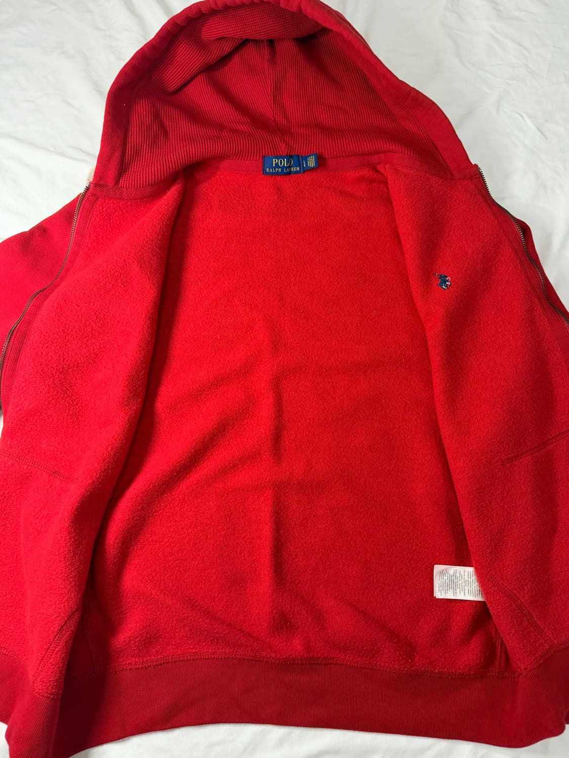 폴로 랄프로렌 써멀와플 후드집업 레드 상품이미지4