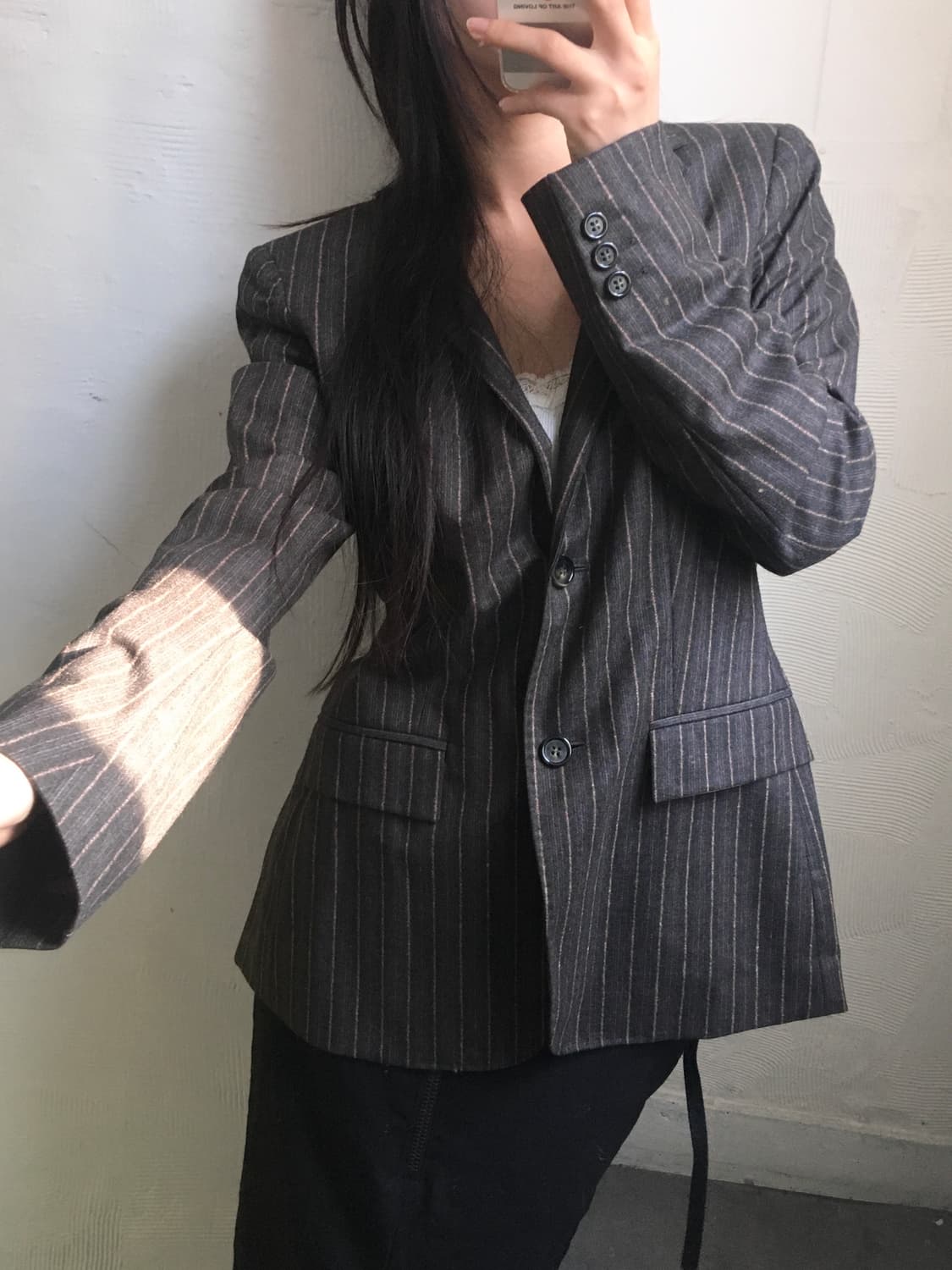 Max Mara 막스마라 차콜 스트라이프 블레이저 상품이미지2