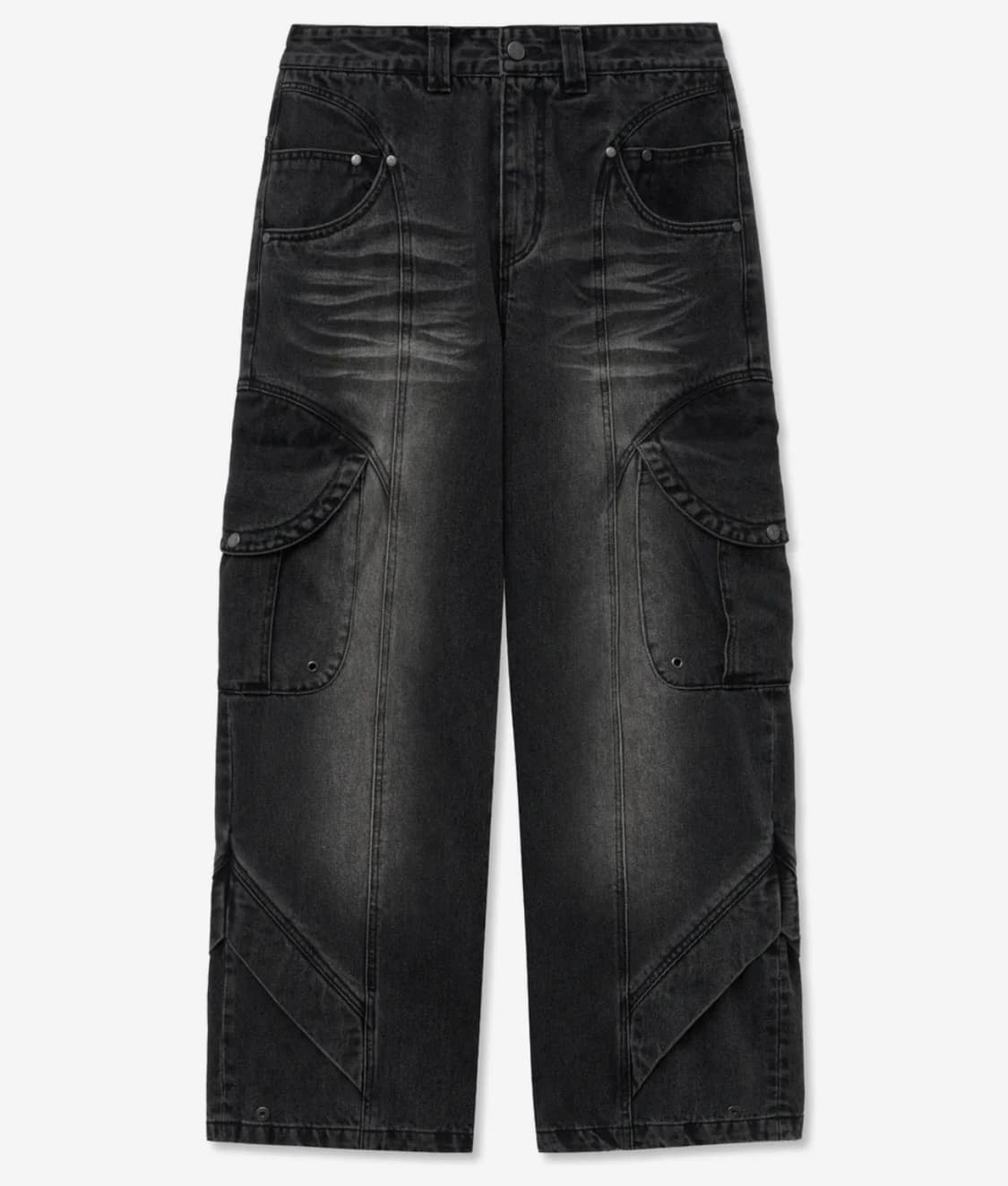 Idws Pryer Cargo Denim Pants Black 상품이미지2