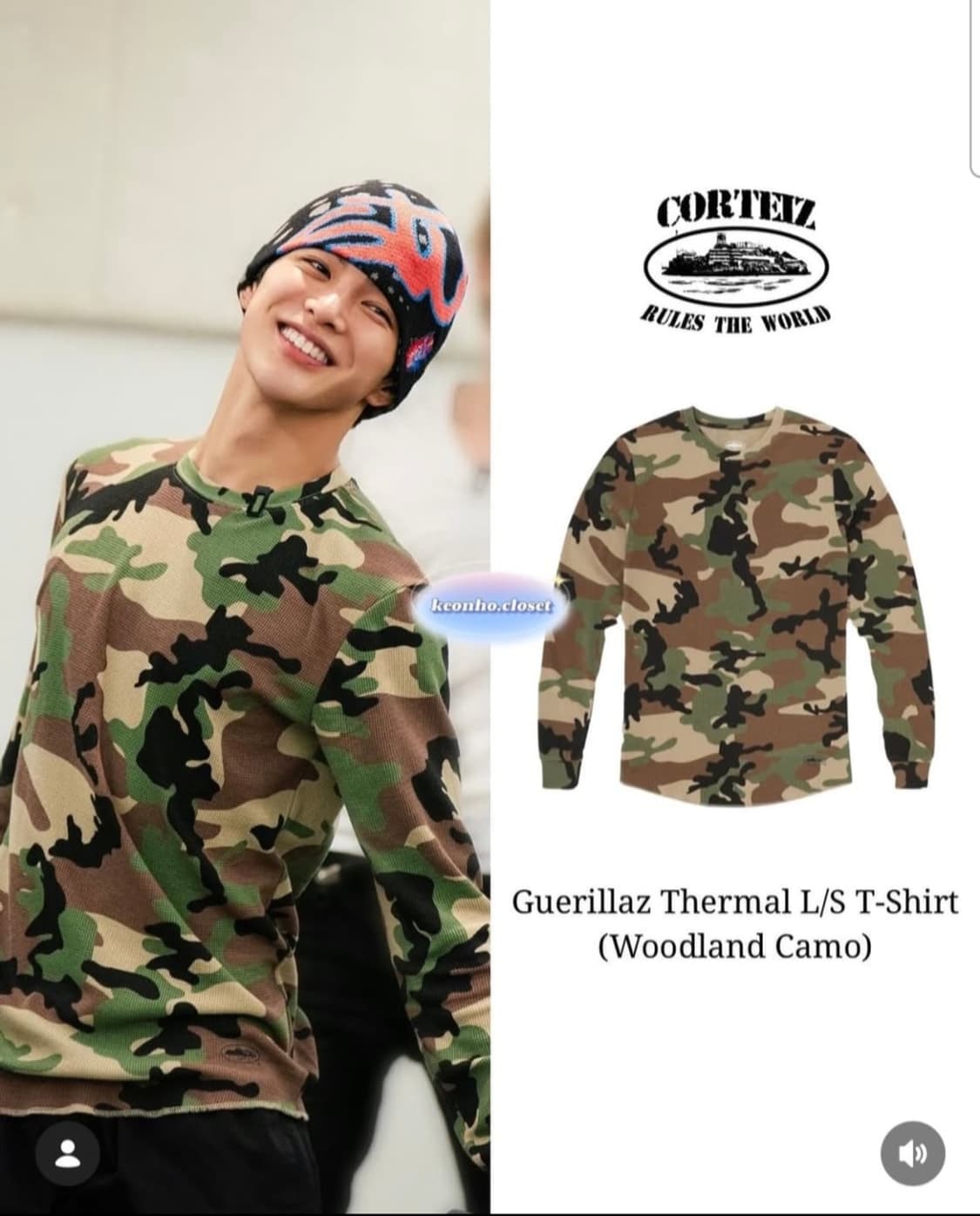 Corteiz 게릴라즈 써멀 롱슬리브 우드랜드 카모 L 상품이미지2