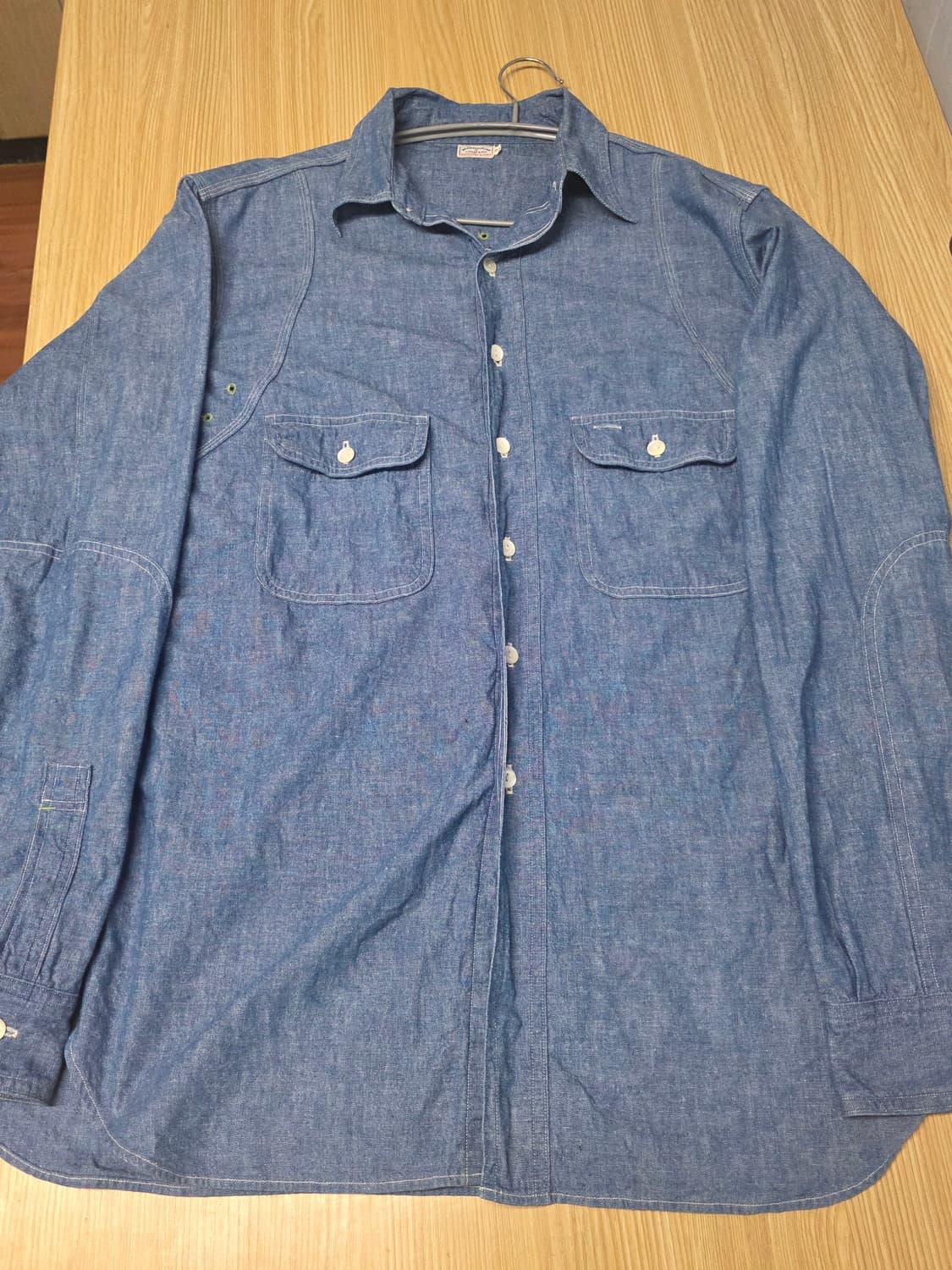 웨어하우스 Lot 3040 빈티지 트리플 스티치 샴브레이 셔츠 L(40) 상품이미지1