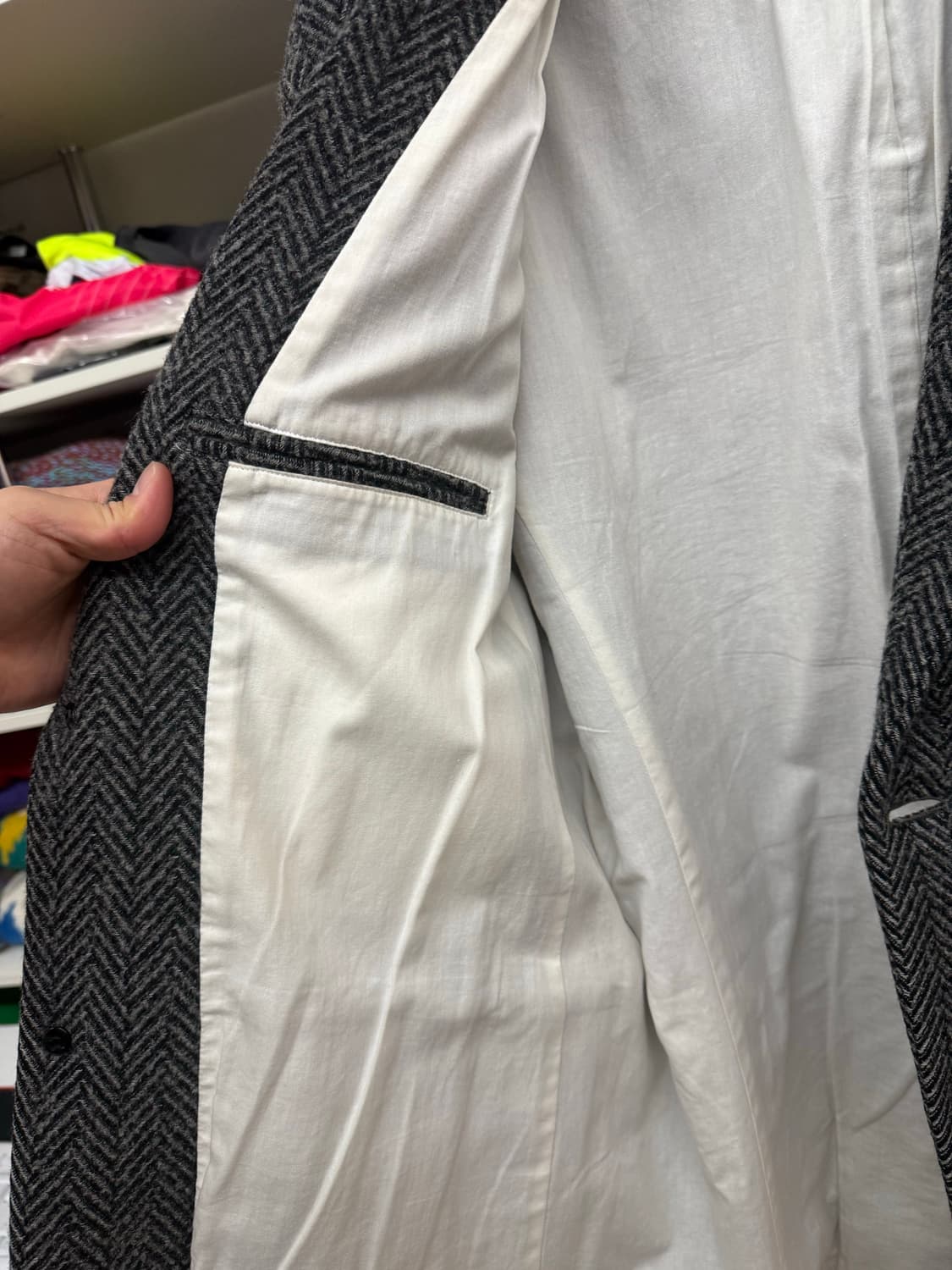 앤더슨벨 헤링본 대디 자켓 L 상품이미지4