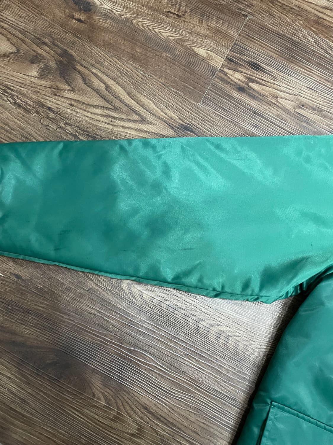 90s 스타터 MLB 오클랜드 애슬레틱스 사틴 코트 자켓 그린 상품이미지7